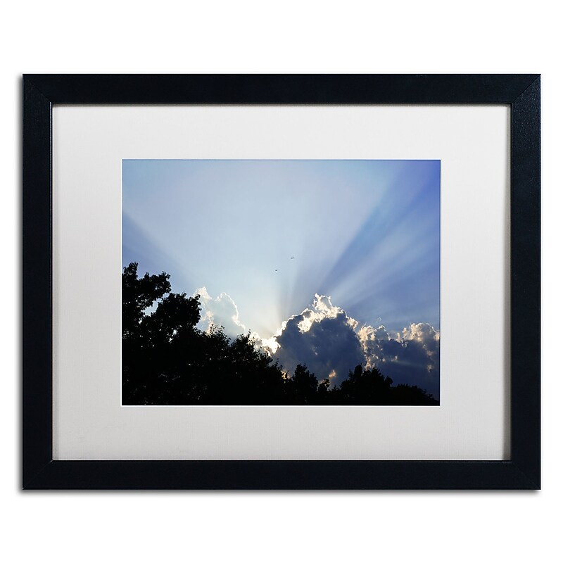 Trademark Fine Art KS0167-B1620MF "Inspirational Sky" by Kurt Shaffer 16" x 20" Framed Art, WHT MTD image 1