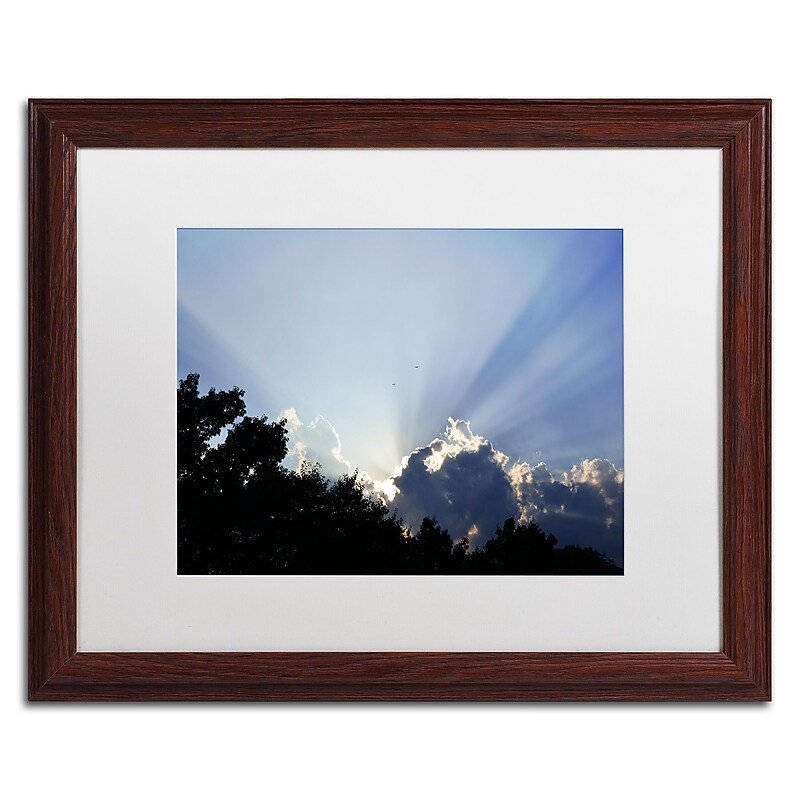 Trademark Fine Art KS0167-W1620MF "Inspirational Sky" by Kurt Shaffer 16" x 20" Framed Art, WHT MTD image 1