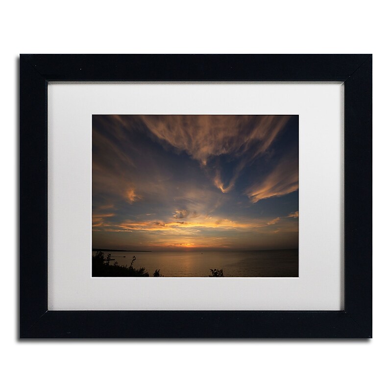 Trademark Fine Art Another Amazing Sunset on Lake Erie by Kurt Shaffer 11x14 FRM Art, WHT MTD (KS0168-B1114MF) image 1
