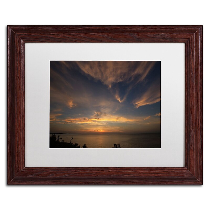 Trademark Fine Art Another Amazing Sunset on Lake Erie by Kurt Shaffer 11x14 FRM Art, WHT MTD (KS0168-W1114MF) image 1