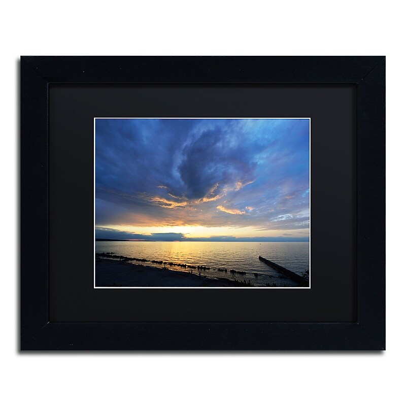 Trademark Fine Art Sweeping North Coast Sunset by Kurt Shaffer 11x14 FRM Art, BLK MTD (KS0149-B1114BMF) image 1