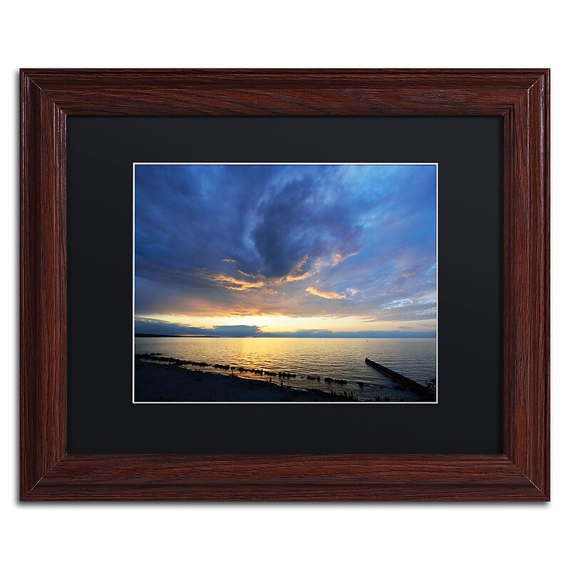 Trademark Fine Art Sweeping North Coast Sunset by Kurt Shaffer 11x14 FRM Art, BLK MTD (KS0149-W1114BMF) image 1