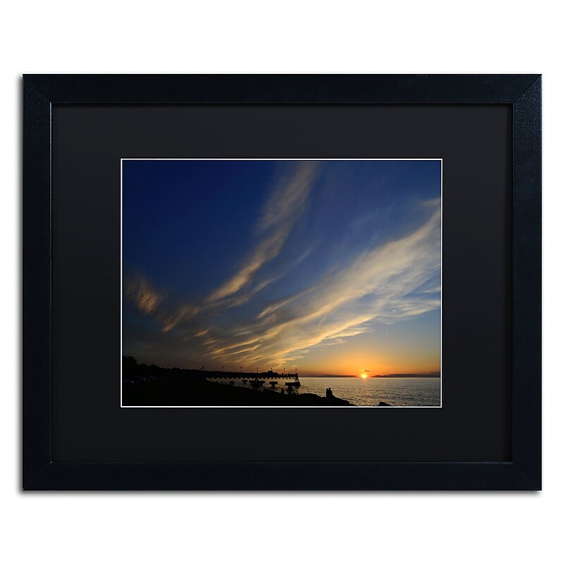 Trademark Fine Art KS0154-B1620BMF "Sweeping Sunset" by Kurt Shaffer 16" x 20" Framed Art, BLK MTD image 1