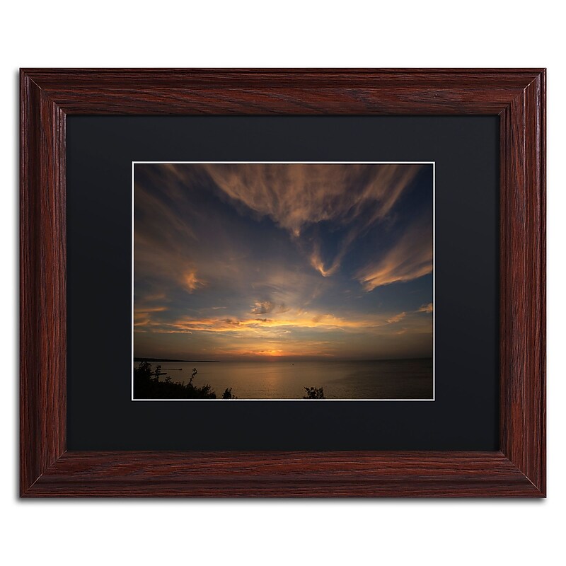 Trademark Fine Art Another Amazing Sunset on Lake Erie by Kurt Shaffer 11x14 FRM Art, BLK MTD (KS0168-W1114BMF) image 1