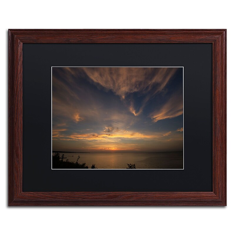 Trademark Fine Art Another Amazing Sunset on Lake Erie by Kurt Shaffer 16x20 FRM Art, BLK MTD (KS0168-W1620BMF) image 1