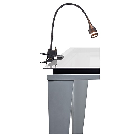 Adesso® Prospect LED Gooseneck Clip Lamp, Matte Black, (321701) at Staples
