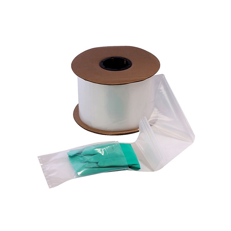 2" x 3" Layflat Poly Bags, Bags on a Roll, 2 Mil, Clear, 4000/Roll (2595) image 1