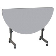 Correll 48 inch Semi Circle Training Table, Gray Granite (FT2448HR 15) by