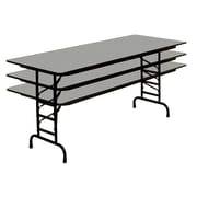 Correll 60 inch Metal, Particle Board & Laminate Folding Table, Gray Granite by
