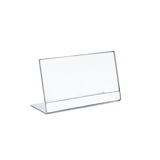 10-Piece Horizontal Slanted L-Shape 5" Width by 4" Height Acrylic Sign Holder 