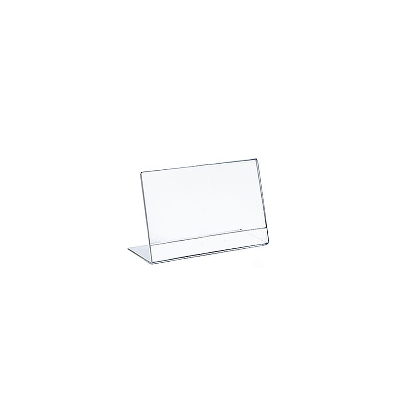 Azar Displays Horizontal Slanted L-Shape Acrylic Sign Holder 10/Pack image 1