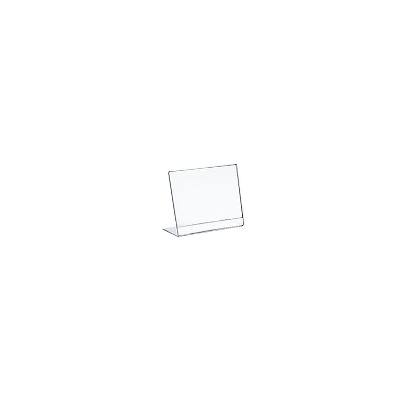 Azar Sign Holder, 3.5" x 3.5", Vertical, Clear Acrylic, 10/Pack (112738) image 1