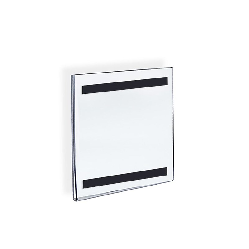 Azar Displays Acrylic Vertical Wall Mount Sign Holder with Magnetic Tape 10/Pack image 1