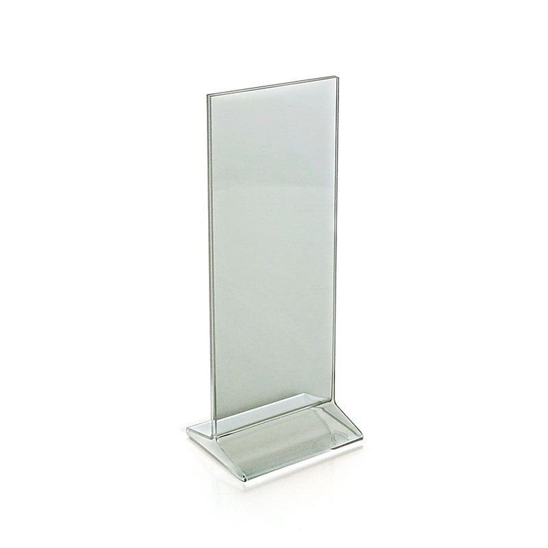 Azar Sign Holder, 11" x 4.25", Vertical, Clear Acrylic, 10/Pack (142745) image 1