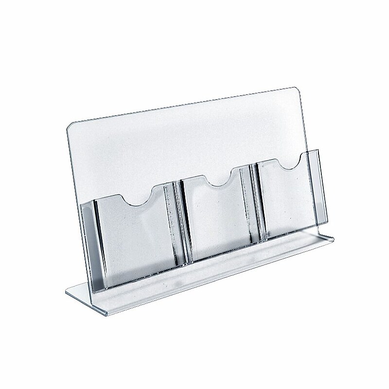 Azar Brochure Holder, 13.5" x 8.5", Vertical, Table Top, Clear, Acrylic, 2/Pack (222976-2 PACK) image 1