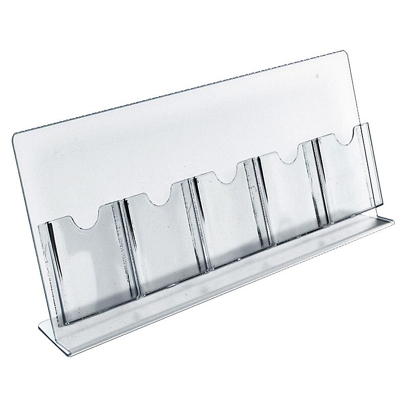 Azar Brochure Holder, 22" x 8.5", Vertical, Table Top, Clear, Acrylic, 2/Pack (222979-2 PACK) image 1