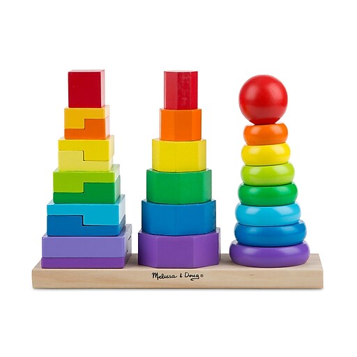 melissa and doug wooden geometric stacker