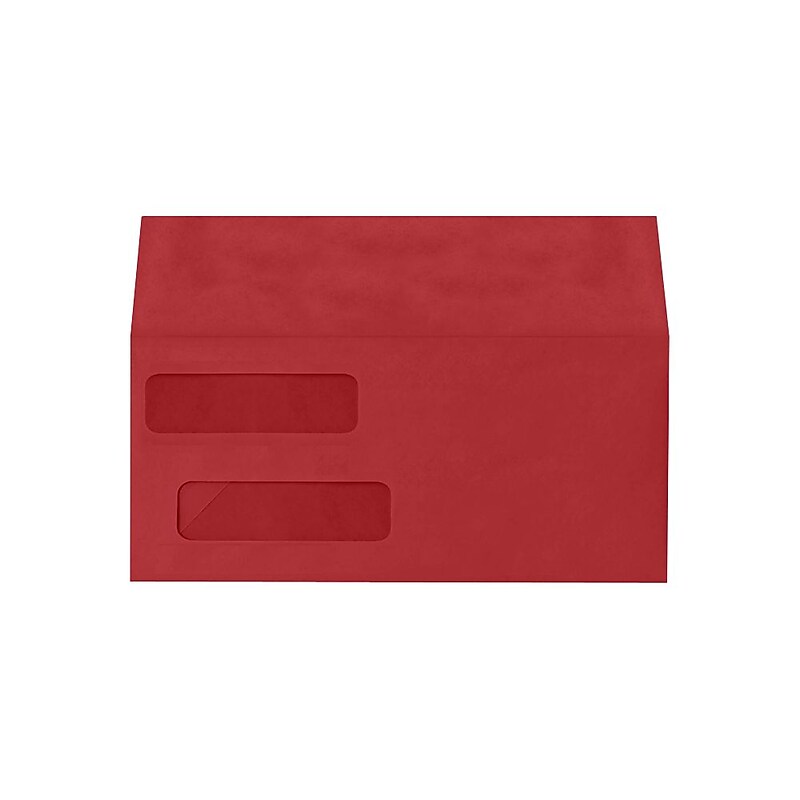Lux Double Window Invoice Envelopes, 4-1/8 x 9-1/8", Ruby Red, 250/Pack image 1