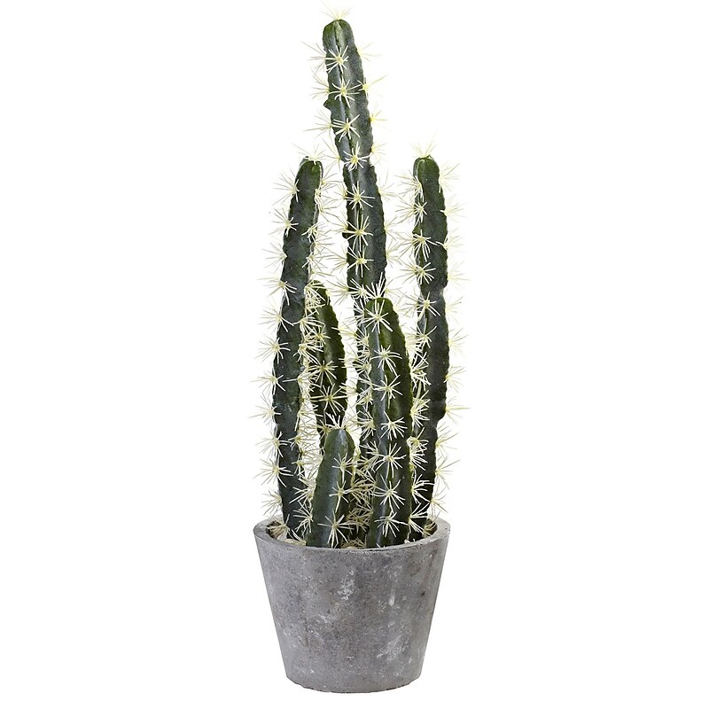 Nearly Natural 4845 Decorative Cactus Garden with Cement Planter Multi Color image 1