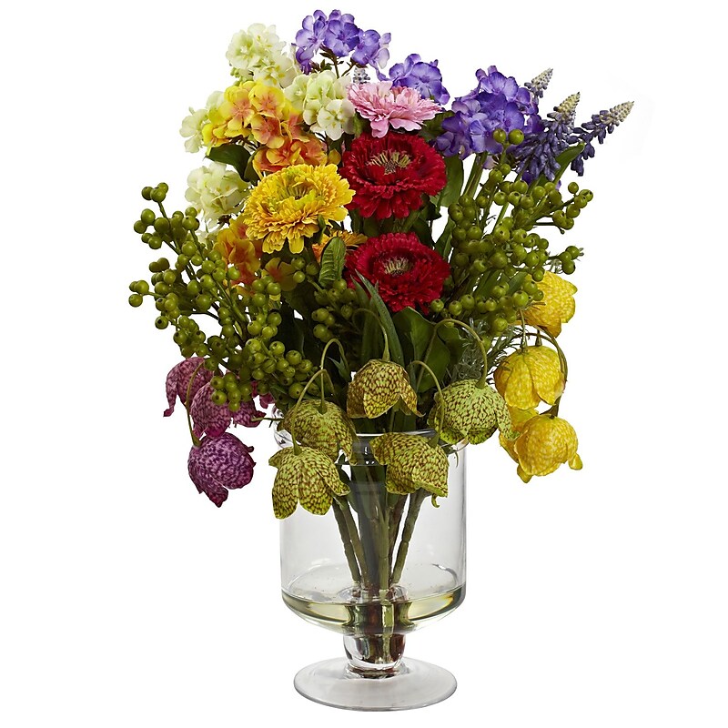 Nearly Natural 4987 Spring Floral Arrangement 16 x 12 inch, Multi Color image 1