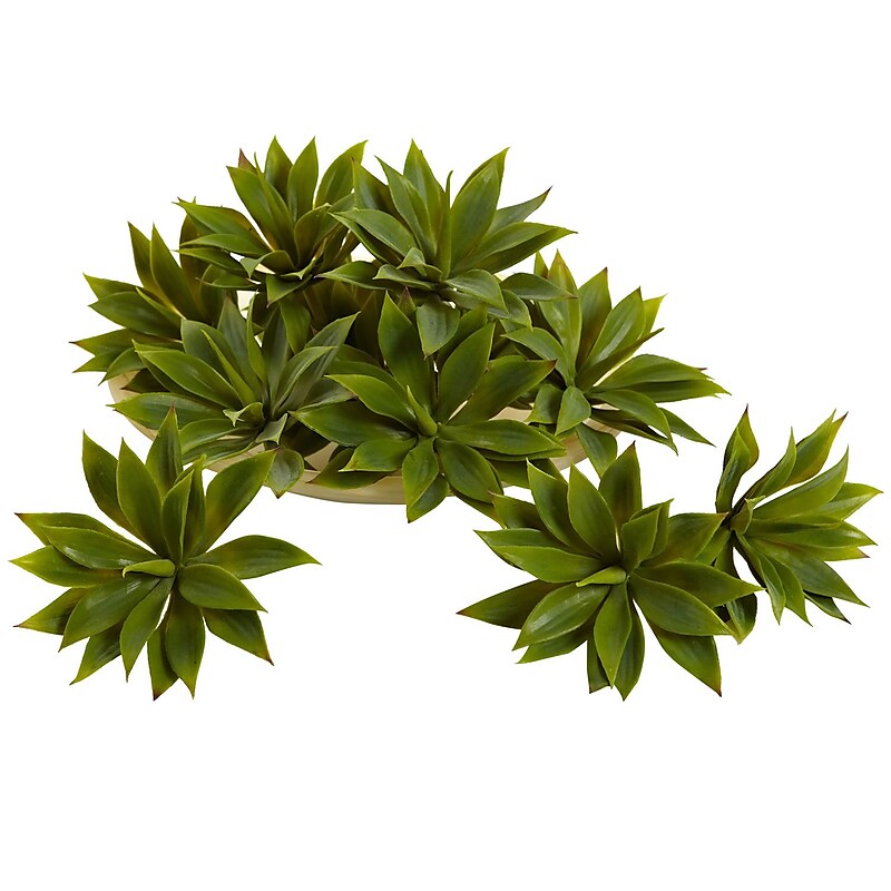 Nearly Natural 6110-S12 Agave Succulent Plant 5 x 5 inch, Green image 1