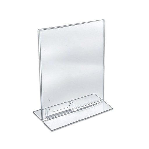 Acrylic Poster Stand with Business Card Holders