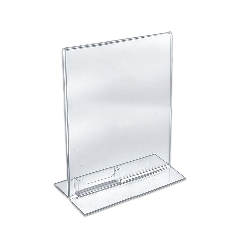 Azar Sign Holder, 8.5" x 11", Vertical, Clear Acrylic, 10/Pack (252040) image 1