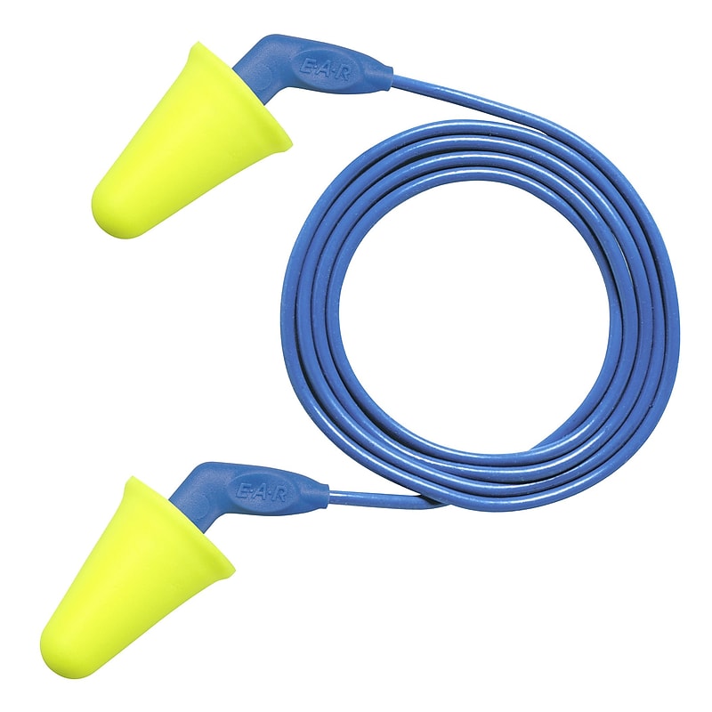 3M E-A-R Push-Ins SoftTouch Corded Earplugs, NRR 31 dB, Yellow/Blue, 200/Box (3184001) image 1