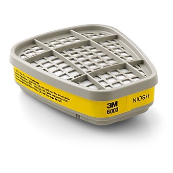 3M™ Half and Full Facepiece Cartridges & Filters, Organic Vapor/Acid Gas Cartridge, 6003, 2/Pack