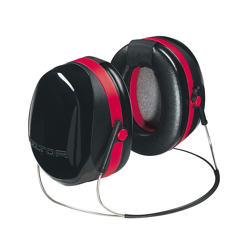 3M Optime 105 Peltor Dual Cup Backband Hearing Protector Earmuffs, NRR 29 dB, Black/Red (H10B) image 1