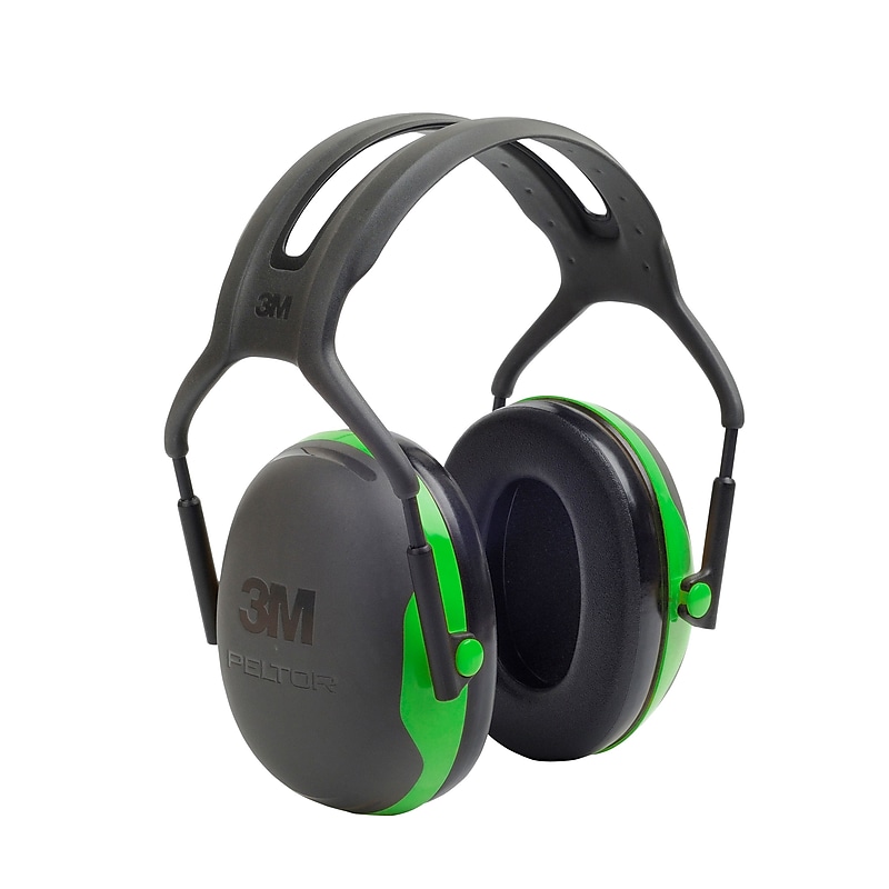 3M Occupational Health & Env Safety Over-the-Head Earmuffs, NRR 22 dB, Black/Green (X1A) image 1