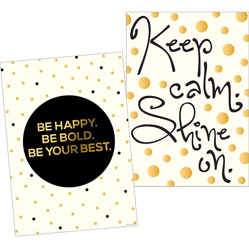 Barker Creek 13-3/8" x 19" Gold Shine On Poster Duet Set, 2 Posters/Set image 1