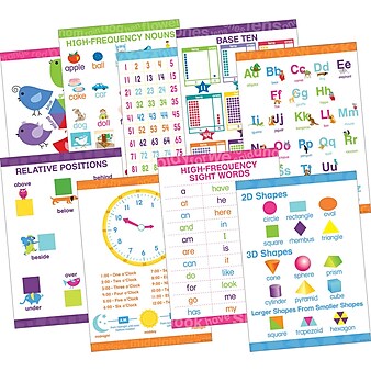 Barker Creek Early Learning Essentials Poster Set, 13-3/8" x 19", Nine Posters/Set