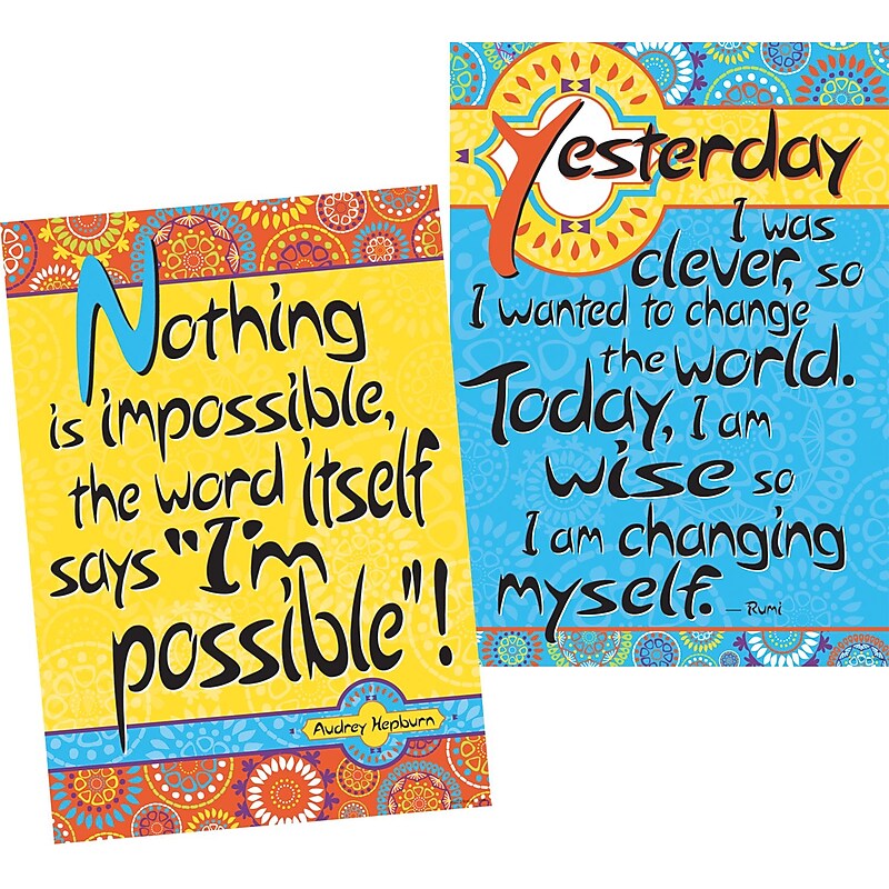 Barker Creek 13-3/8" x 19" Moroccan I'm Possible Poster Duet Set, 2 Posters/Set image 1