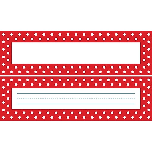 Barker Creek Double-Sided Red & White Dot Name Plates & Bulletin Board ...