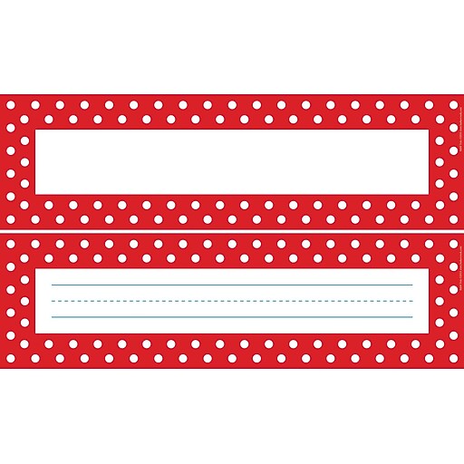 Barker Creek DoubleSided Red & White Dot Name Plates & Bulletin Board