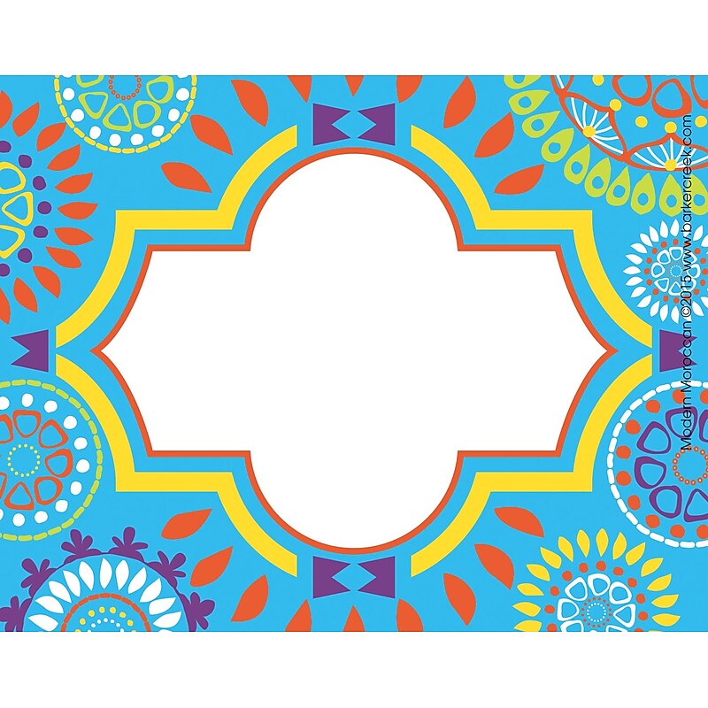 Barker Creek Self-adhesive Moroccan School Name Tags, 2.75" x 3.5", 45/Pack (LL1530) image 1