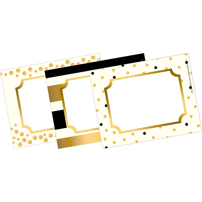 Barker Creek Self-adhesive Gold School Name Tags, 2.75" x 3.5", 45/Pack (LL1532) image 1