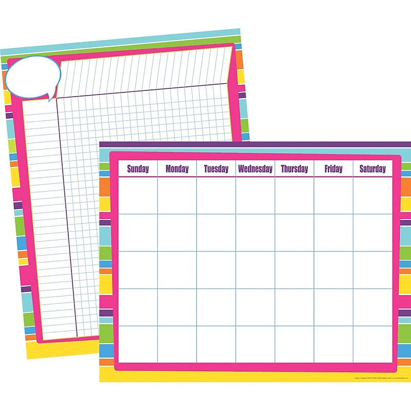 Barker Creek Happy 22" x 17" Daily & Monthly Wall Calendar, Reversible, 2/Set (LL574) image 1