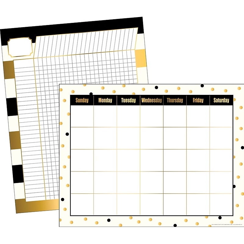 Barker Creek Gold 22" x 17" Daily & Monthly Wall Calendar, Reversible, 2/Set (LL576) image 1