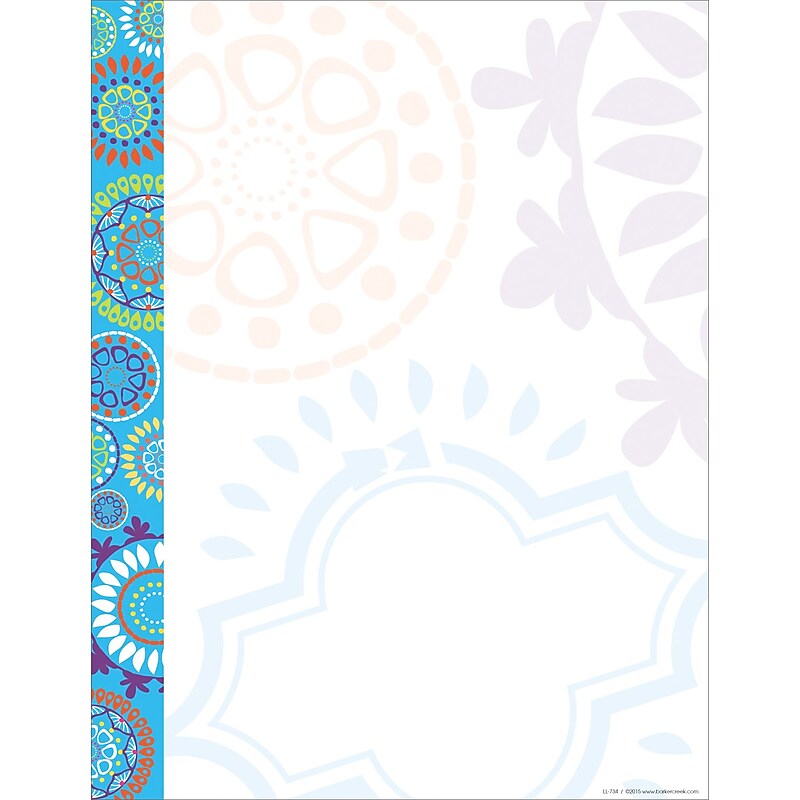 Barker Creek Moroccan 8.5" x 11" Color Multipurpose Paper, 24 lbs. Multicolored, 50 Sheets/Ream (LL734) image 1