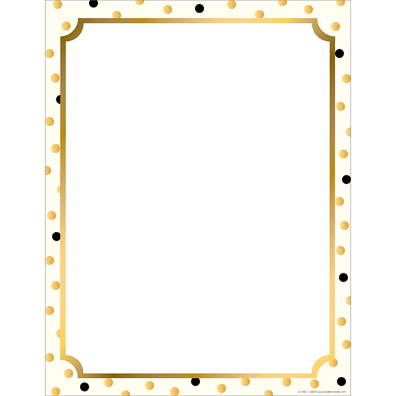 Barker Creek Gold Designer 8.5" x 11" Color Multipurpose Paper, 24 lbs. Multicolored, 50 Sheets/Ream (LL741) image 1