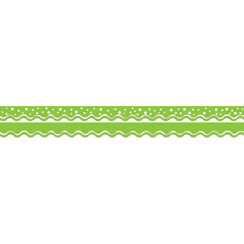 Barker Creek Double-Sided Scalloped Border, 36"' x 2.25", Happy Lime, 13/Pack (LL995) image 1