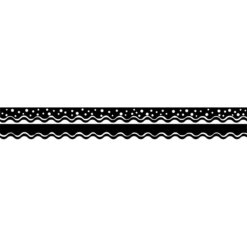 Barker Creek Double-Sided Scalloped Border, 36"' x 2.25", Happy Black, 13/Pack (LL999) image 1