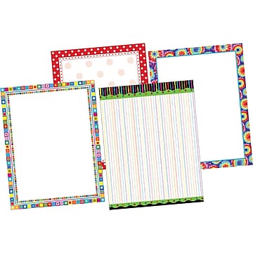 8-1/2 x 11" 50 per Barker Creek Designer Computer Paper Happy Bright Stripe 