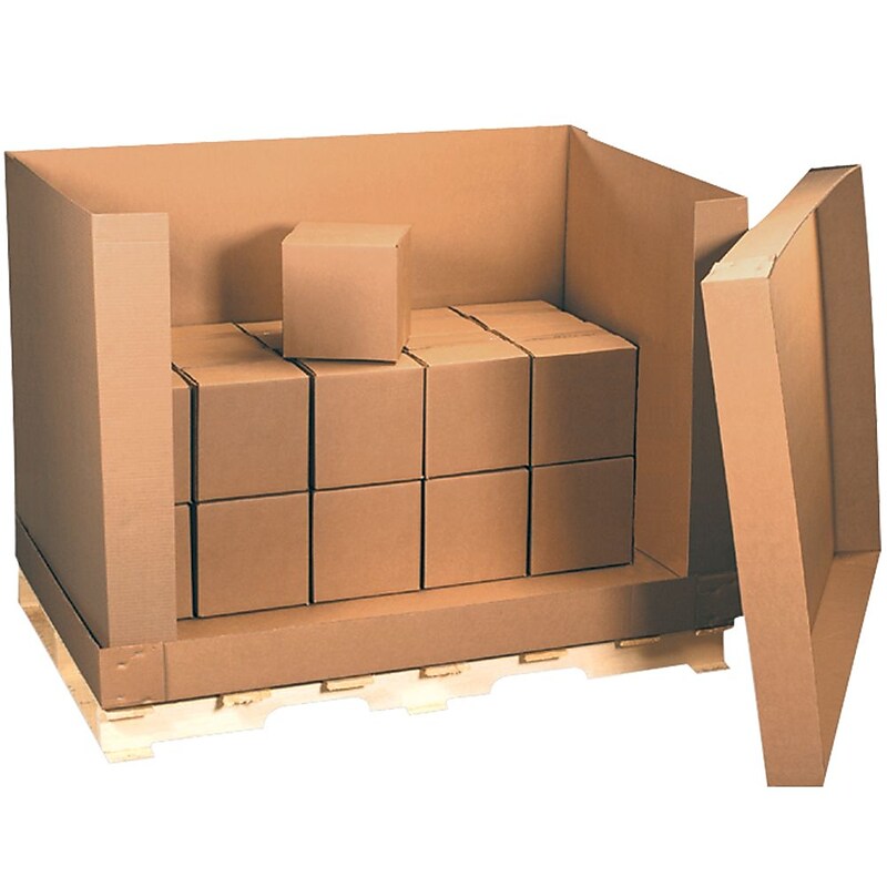 58" x 41" x 45" Kraft Double Wall 4 Piece Air Cargo Container, 51 ECT(AF584145) image 1