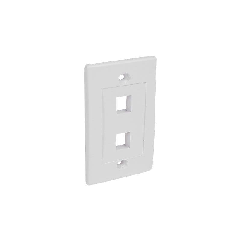 Startech® PLATE2WH Dual Outlet RJ45 Universal Wall Plate image 1