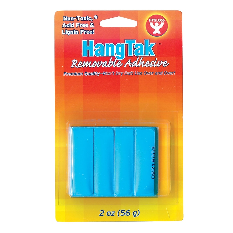 Hygloss HangTak Removable Adhesive, 2 oz., Blue, 4/Pack image 1