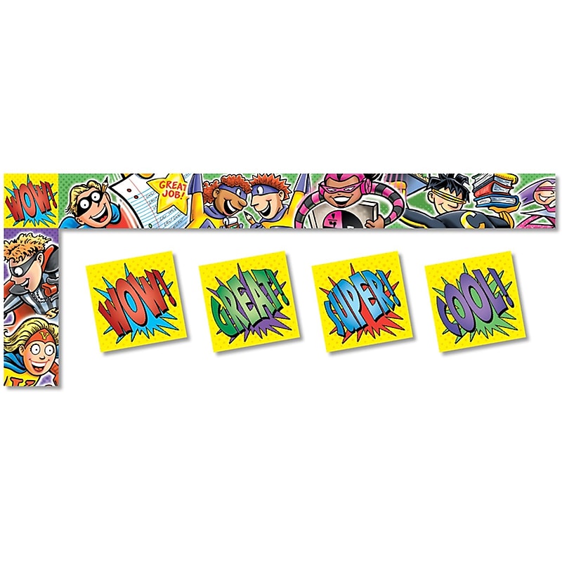 North Star Teacher Resources Bulletin Board Trimmer, Superheroes All Around the Board, 5/Pack image 1