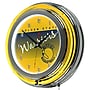 Trademark Global NBA Hardwood Classics 14.5 Yellow Double Ring Neon Clock, Golden State Warriors~#|#~m002142970_sc7